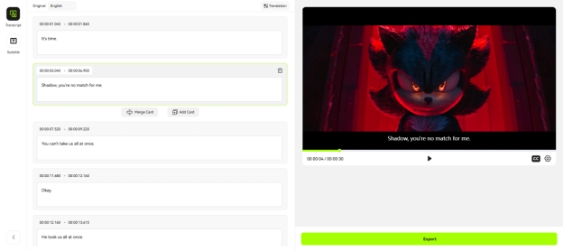 export flixier subtitles blipcut