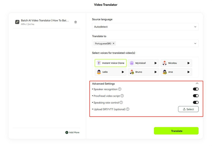 BlipCut advance settings