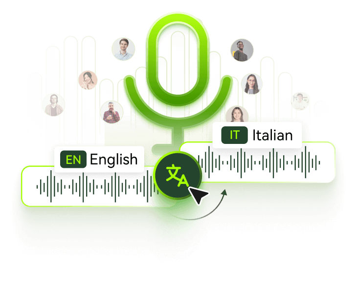 BlipCut translate English to Italian audio