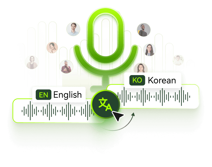 BlipCut translate English to Korean audio