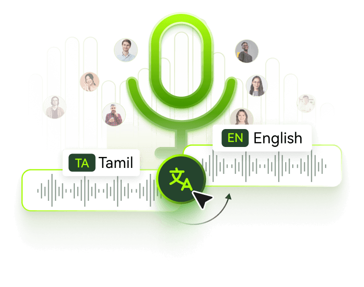 BlipCut translate Tamil to English audio