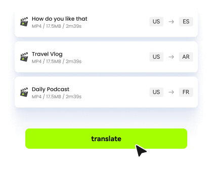 translate multiple videos into multiple languages