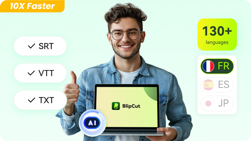 BlipCut AI subtitle generator