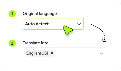 select the target language for internal communications