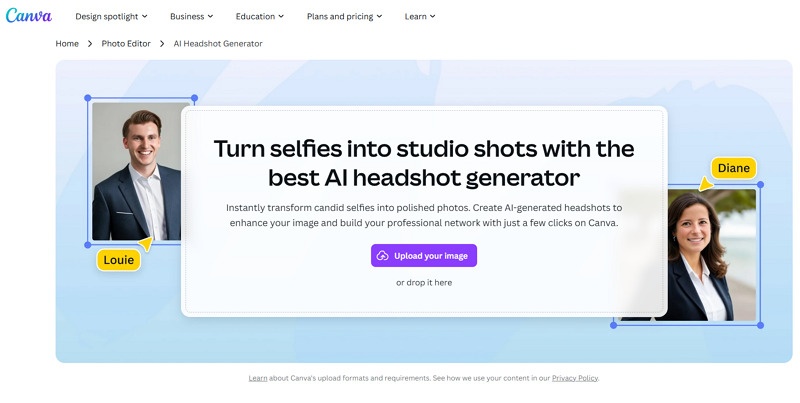 Canva AI Headshot Generator