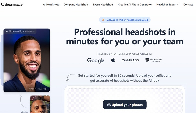 Dreamwave AI Business Headshot Generator