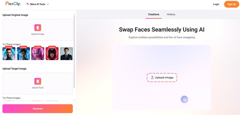 Flexclip Combine Faces App