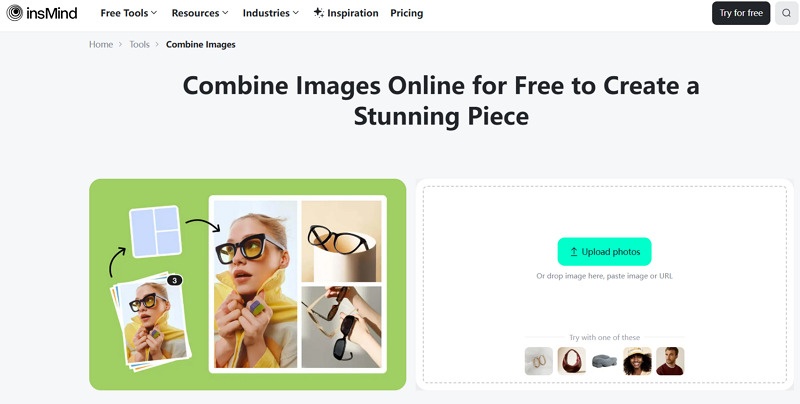 insMind Combine Faces Blender