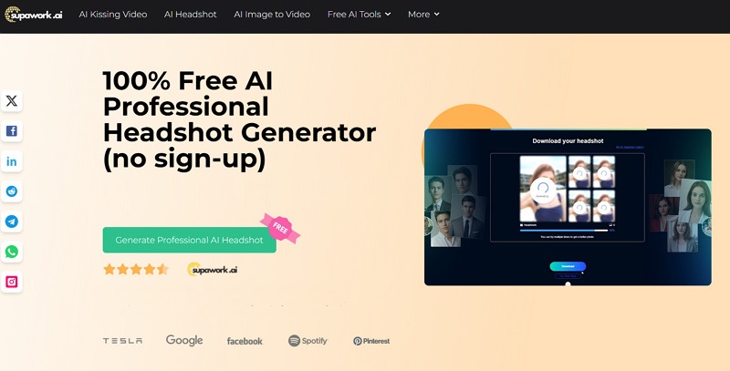 Supawork.ai Free AI Headshot Generator