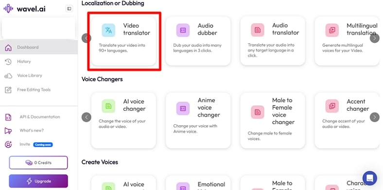 herramienta de traducción de video wavel