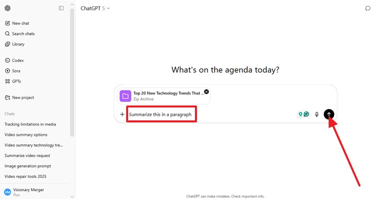 give chatgpt prompt for your video