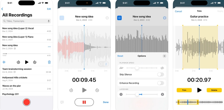 try native voice memo app apple