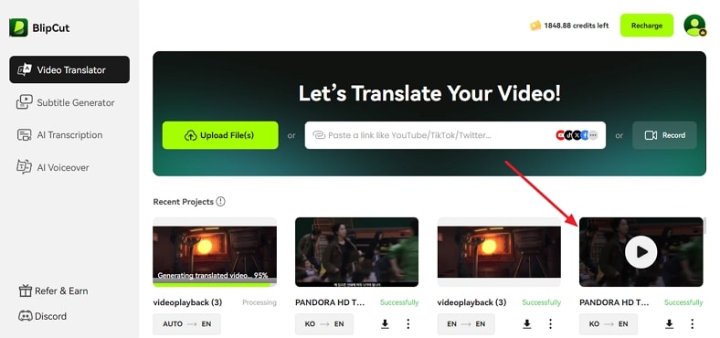 select video from homepage ai to make youtube videos
