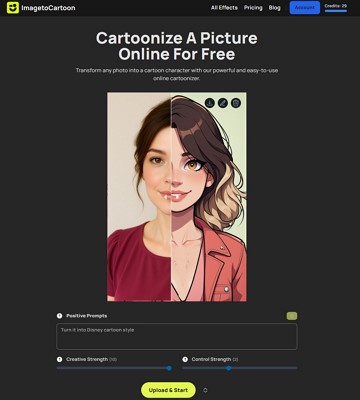 ai cartoon selfie imagetocartoon
