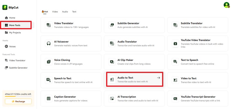 audio to text tool online