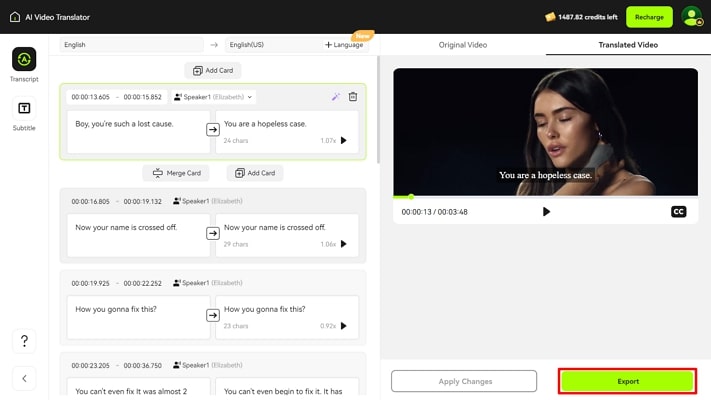 manage results of voiceover and proceed