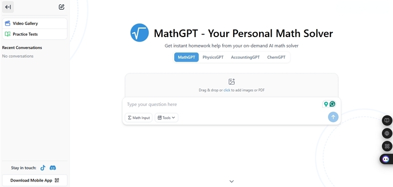 easy math solver mathgpt tool page