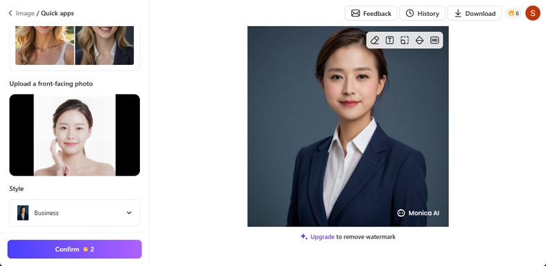 make ai avatar with monicaim
