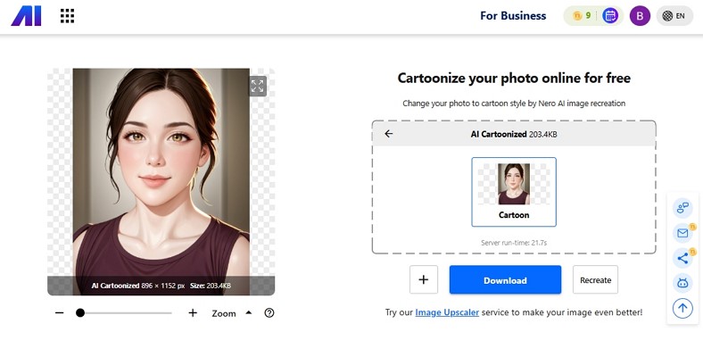 generate ai cartoon selfie nero ai