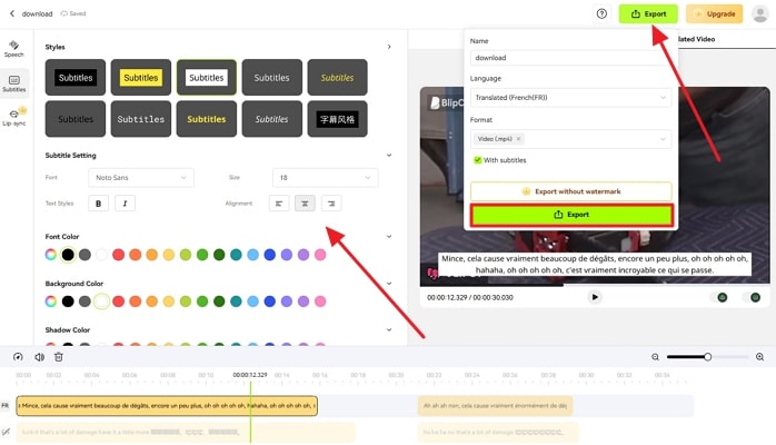 customize formatting of subtitles