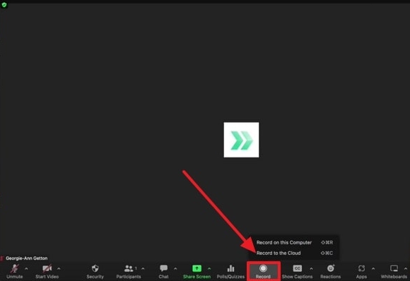 choose record to the cloud button