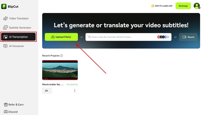 add zoom recording video blipcut