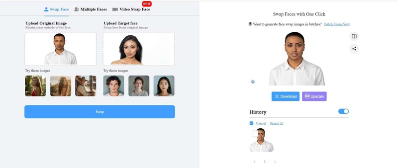 remaker ai face swap video