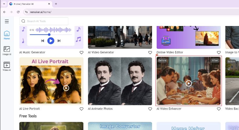 click ai video enhancer