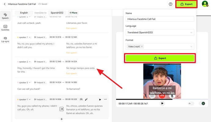 downlaod translated facetime call from blipcut
