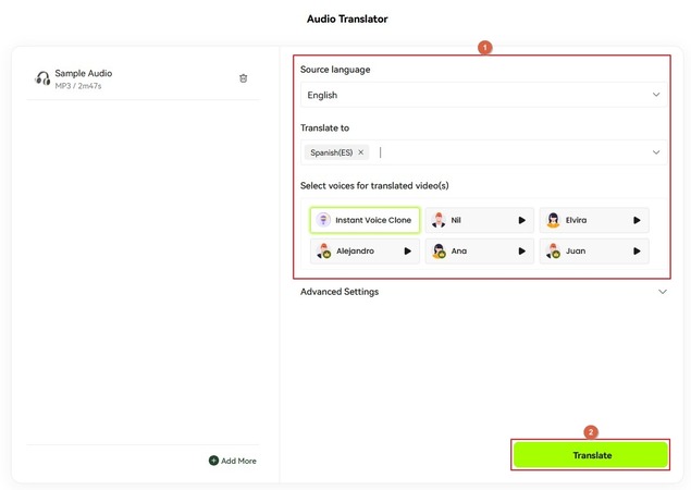 set translation preferences