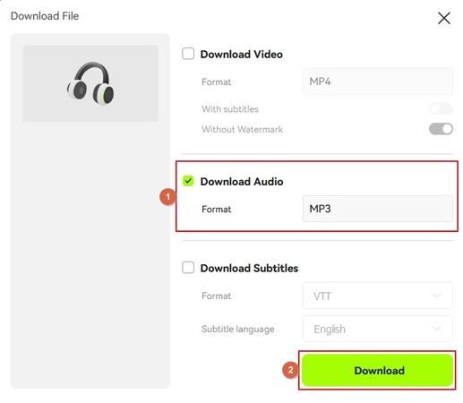 download the translated audio if not using rvc ai voice changing and translating feature