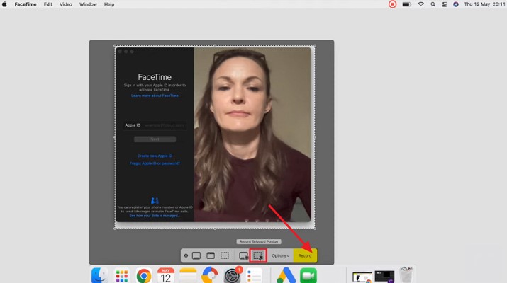 record facetime call selected portion