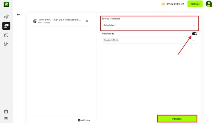 define subtitle languages music video generator