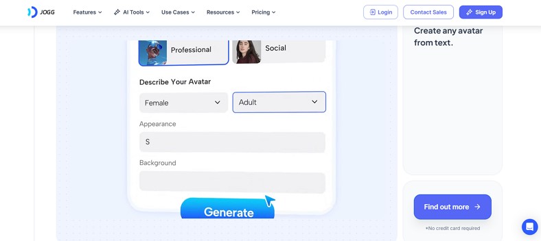 jogg ai selfie to avatar ai tool