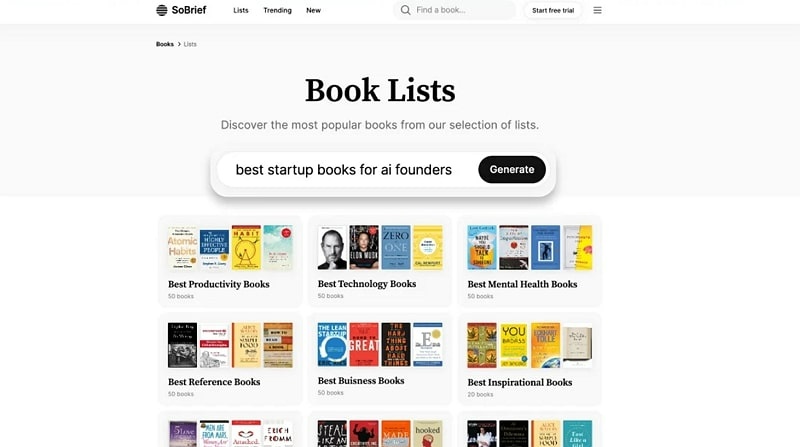 SoBrief AI Summarize Books