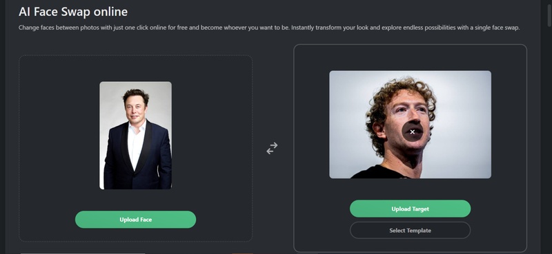 tap on the select template button