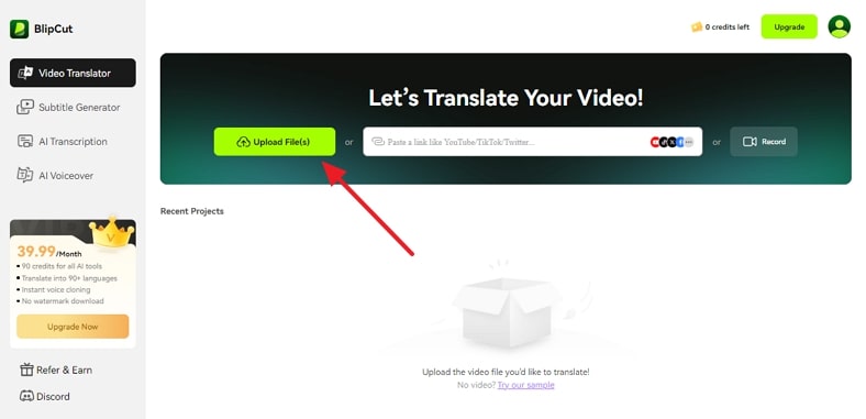 cinematic ai upload file