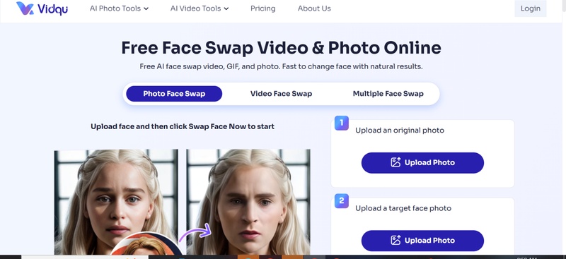 Vidqu AI Free Video Face Swap