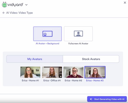 vidyard ai avatar generated online
