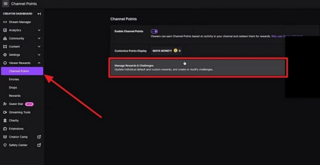 open channel points for twitch tts