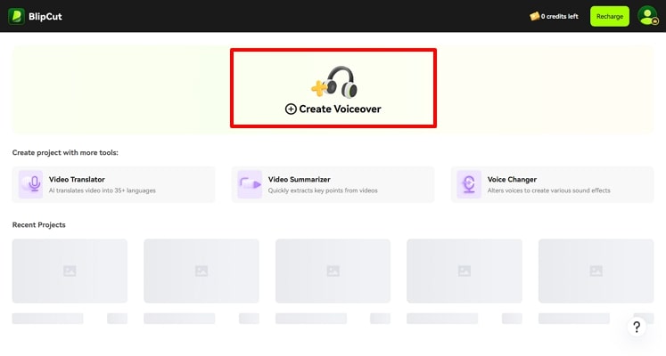 proceed to create voiceover