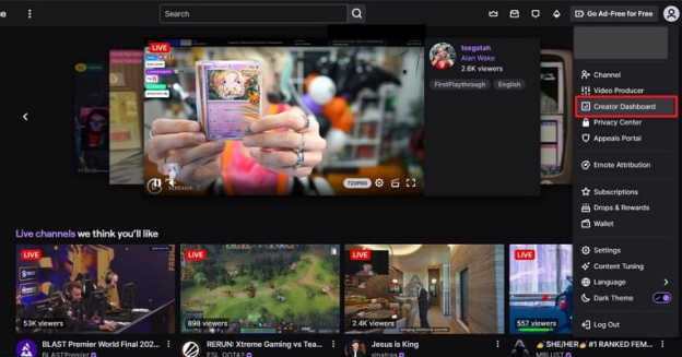open creator dashboard