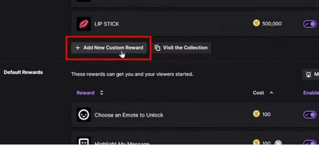 add custom reward for twitch tts