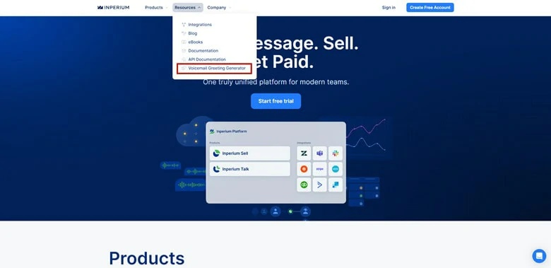 computer generated voicemail greeting