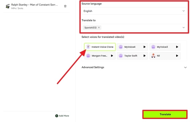define ralph stanley voice translation settings