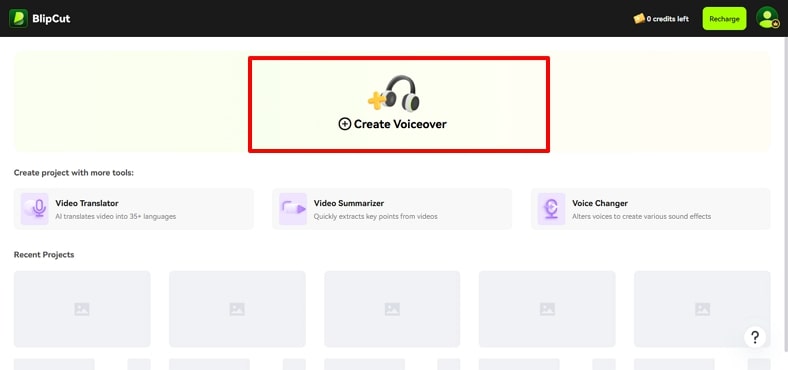 tap create voiceover