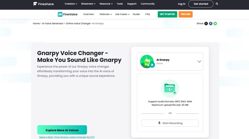 FineVoice Gnarpy AI Voice Changer