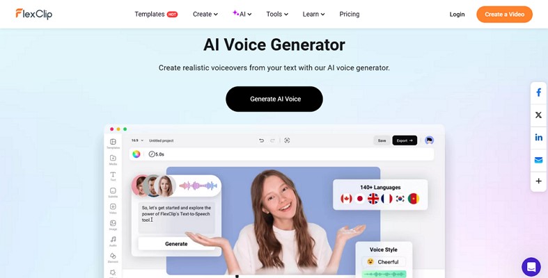 flexclip voice generator tool