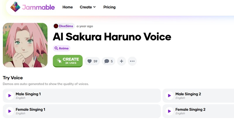 Jammable Sakura Haruno AI
