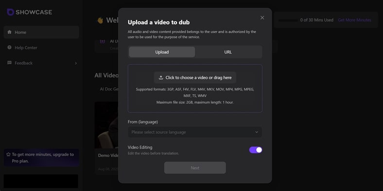 get notta showcase dubbing tool